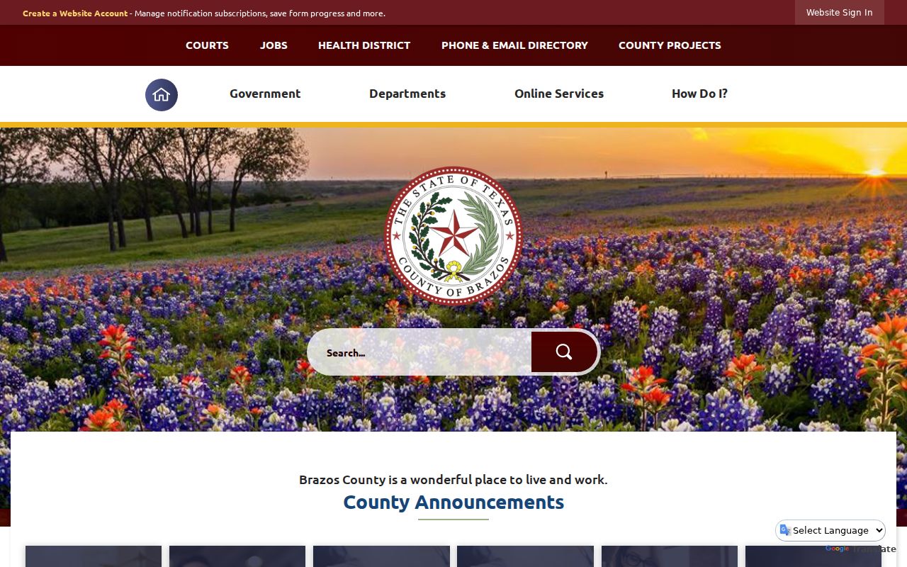 Official Brazos County government home page