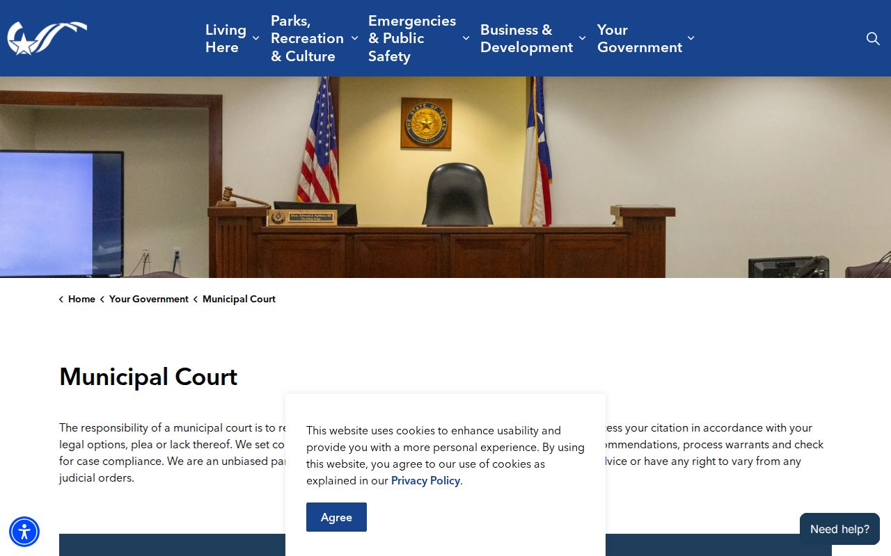 College Station criminal history Municipal Court records page