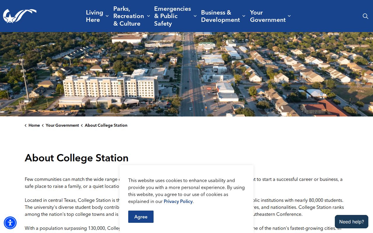 College Station criminal history official city history page