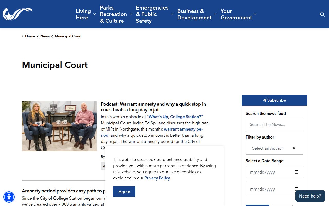 College Station criminal history municipal warrant amnesty news